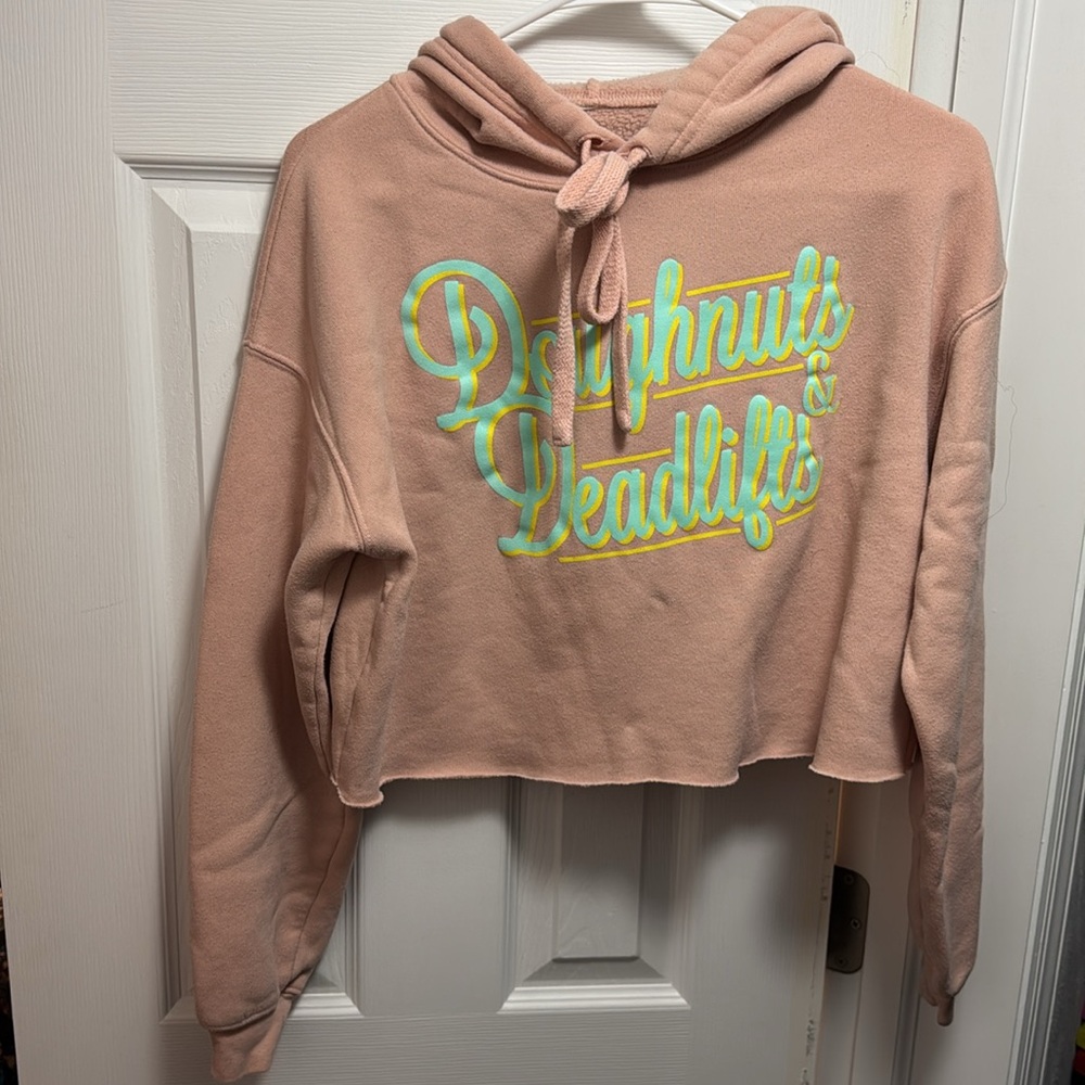 Doughnuts and deadlifts crop hoodie